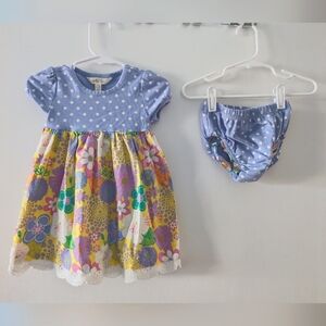 Matilda Jane Tiny Bouquets Dress and Bloomers, 12-18m 💠💐💛